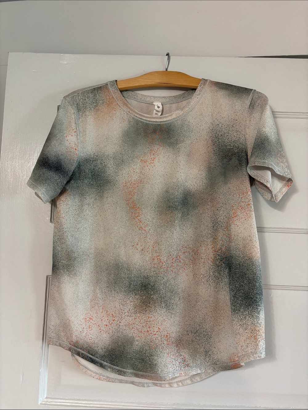 lululemon athletica Speckled Sage, Coral & Black Short Sleeve Tee